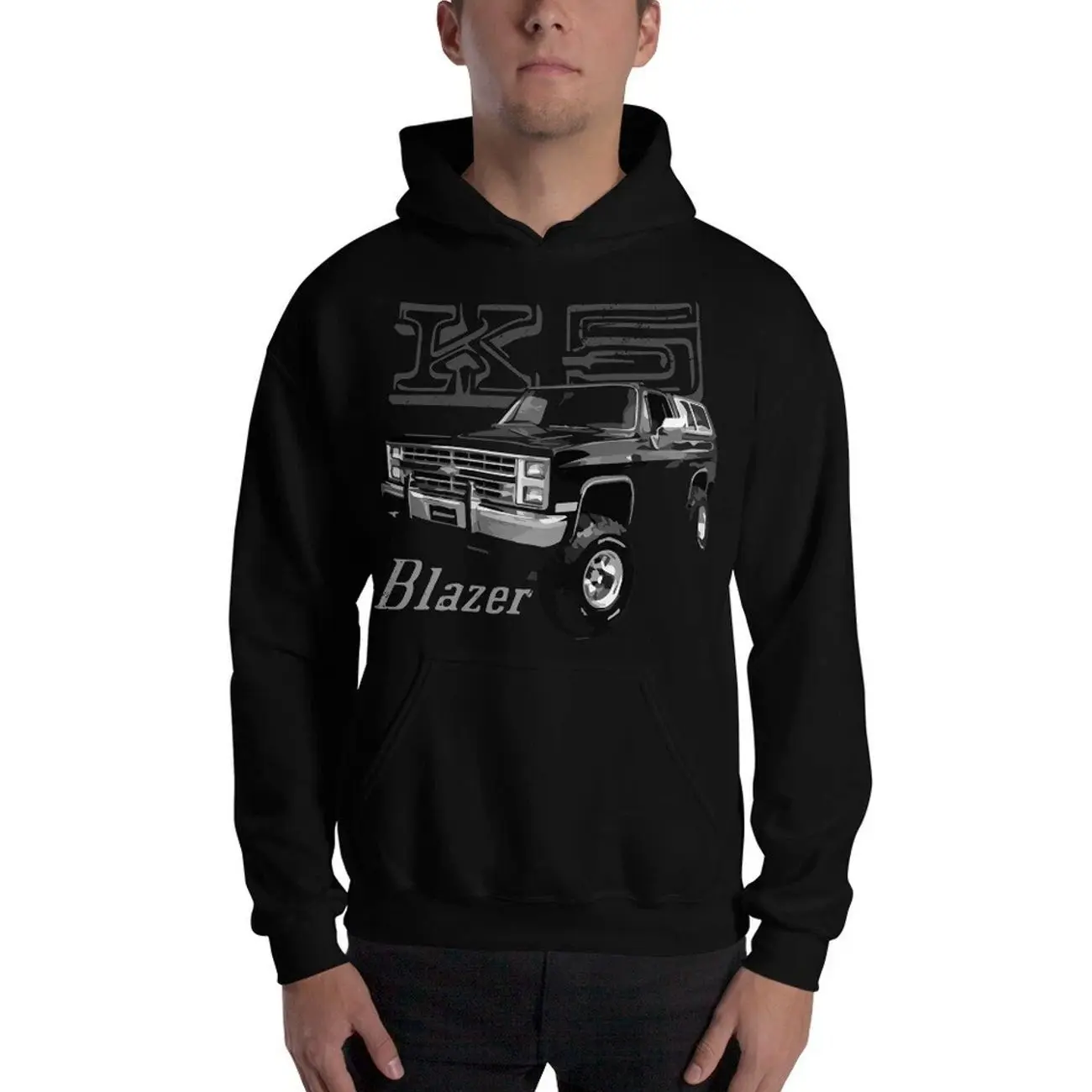 Retro K5 Blazer Black Unisex Hoodie T-Shirt Sweatshirt, Car Enthusiast and Fans Gift
