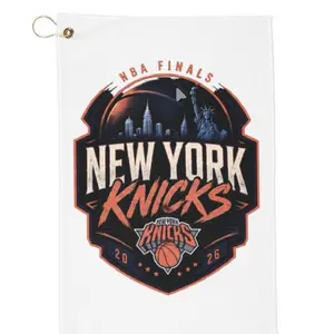 New York Knicks NBA Finals 2026 Golf Towel White, Microfiber Waffle Weave Absorbent Towel with Clip & Grommet, Golf Towel for Clubs and Ball