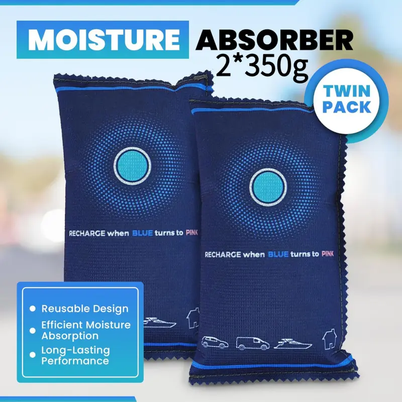 Reusable Moisture Absorbing Bag, Car Dehumidifier for Windshield and Interior, Efficient Absorption, Leak-Proof, Reusable, Ideal for Dashboard, Closet, Basement, Garage, Home Storage