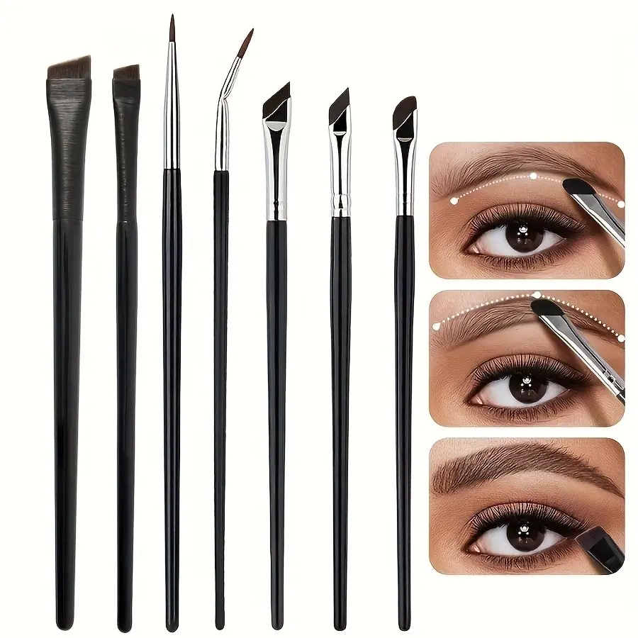 7-Piece Precision Makeup Brush Set, Eyeliner and Brow Brushes, Ultra-Thin Brow Brush, Lower Lid Brush, Perfect Gift for Friends and Family, Makeup Brushes Kit, Cosmetic Brushes