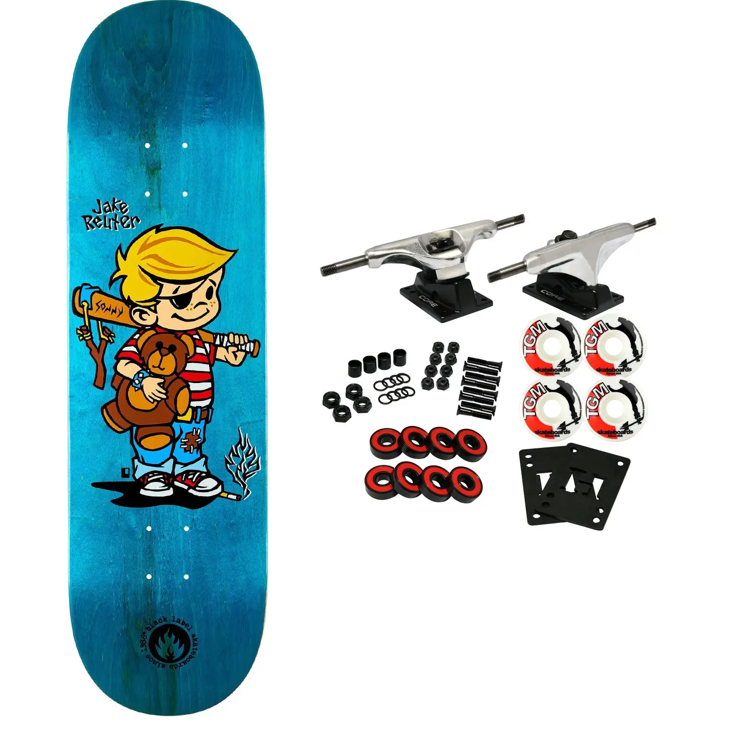 Black Label Skateboard Complete Jake Reuter Bad News Assorted 8.5" x 32.38"
