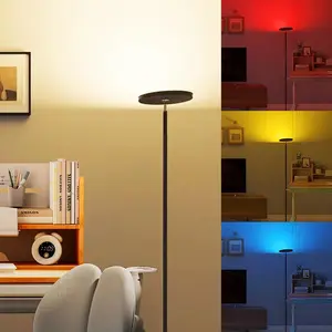 FULSUNT RGB Torchiere Floor Lamps for Living Room - LED Standing Lamp with Remote，floor lamp,black neon light,sunset lamps, cozy, warm  lighting