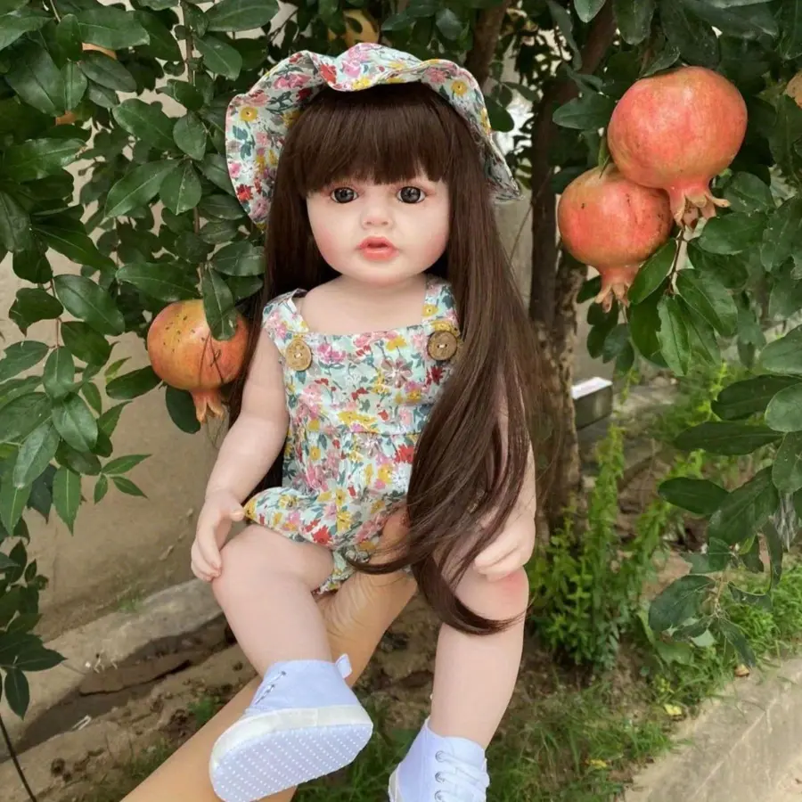 22in (55cm) Unisex Lifelike Soft Vinyl Reborn Baby Doll Toy - Water-Safe, Articulated Posable Collectibles for 4+ Yrs, Newborn Toddler Birthday Gifts for Children, Articulated Soft Dolls