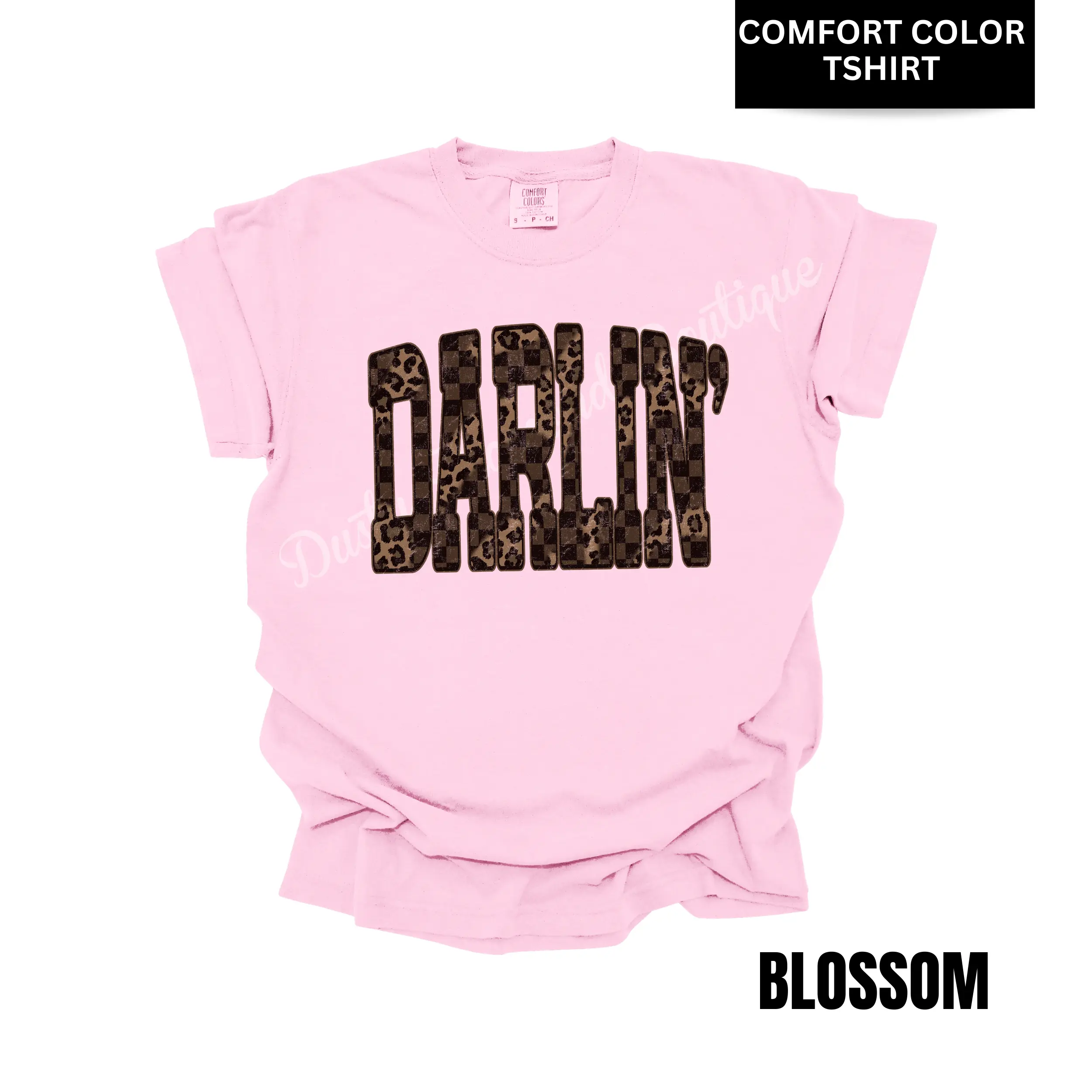 Cheetah/Checkered DARLIN Comfort Color T-Shirt