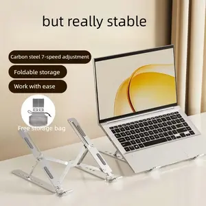 Laptop Stand for Cooling, Foldable Height-Adjustable Portable Desktop Stand, Suspended Elevated Laptop Support