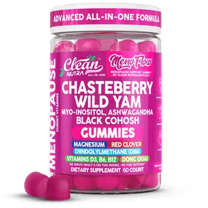 Clean Nutra Chasteberry, Wild Yam, Myo-Inositol, Aswagandha, Black Cohosh, DIM & B Vitamins Daily Botanical Gummies for Women's Health – MenoFlow