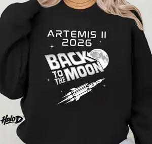 Artemis II 2026 Back To The Moon Shirt, NASA Moon Mission Sweatshirt, Space Lover Graphic Tee, Unisex Astronaut Crewneck Gift