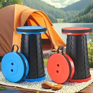 BLYXTENNE 2PCS Collapsible Stool, Max Load 400LB Outdoor Folding Stool, Portable Telescopic Stool, Easy To Store, Small Bench, Height Adjustable Chair, Suitable For Camping, Hiking, Fishing, Rainbow Stool, Christmas And Father's Day Gift