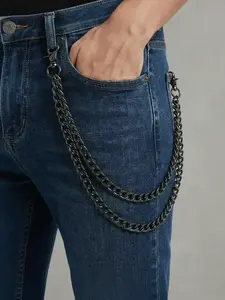 Double Layer Wallet Chain Men Women, Biker Motorcycle Pants Jean Punk Goth Key Chain, Fashionable Alloy Keychain