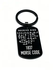 Double-Sided Morse Code Keychain, Letters and Numbers, Educational Gift for Radio Enthusiasts, Unisex Car Key Holder, All Seasons