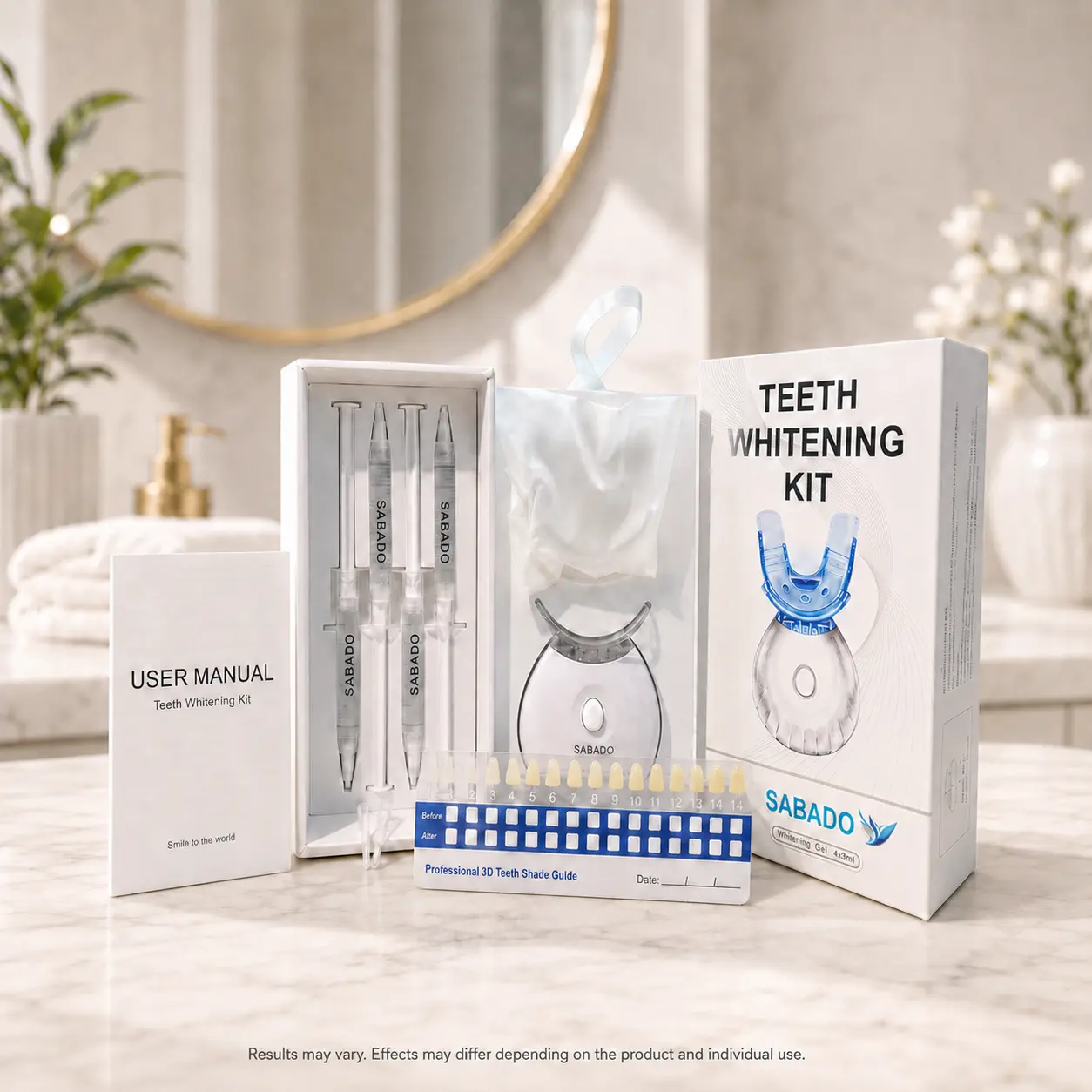 LED Teeth Whitening Kit with 35% Carbamide Peroxide Gel, 4 Syringes, 20+ Treatments At-Home Whitening System for Oral Care Beauty Routine & Brighter Smile Dental