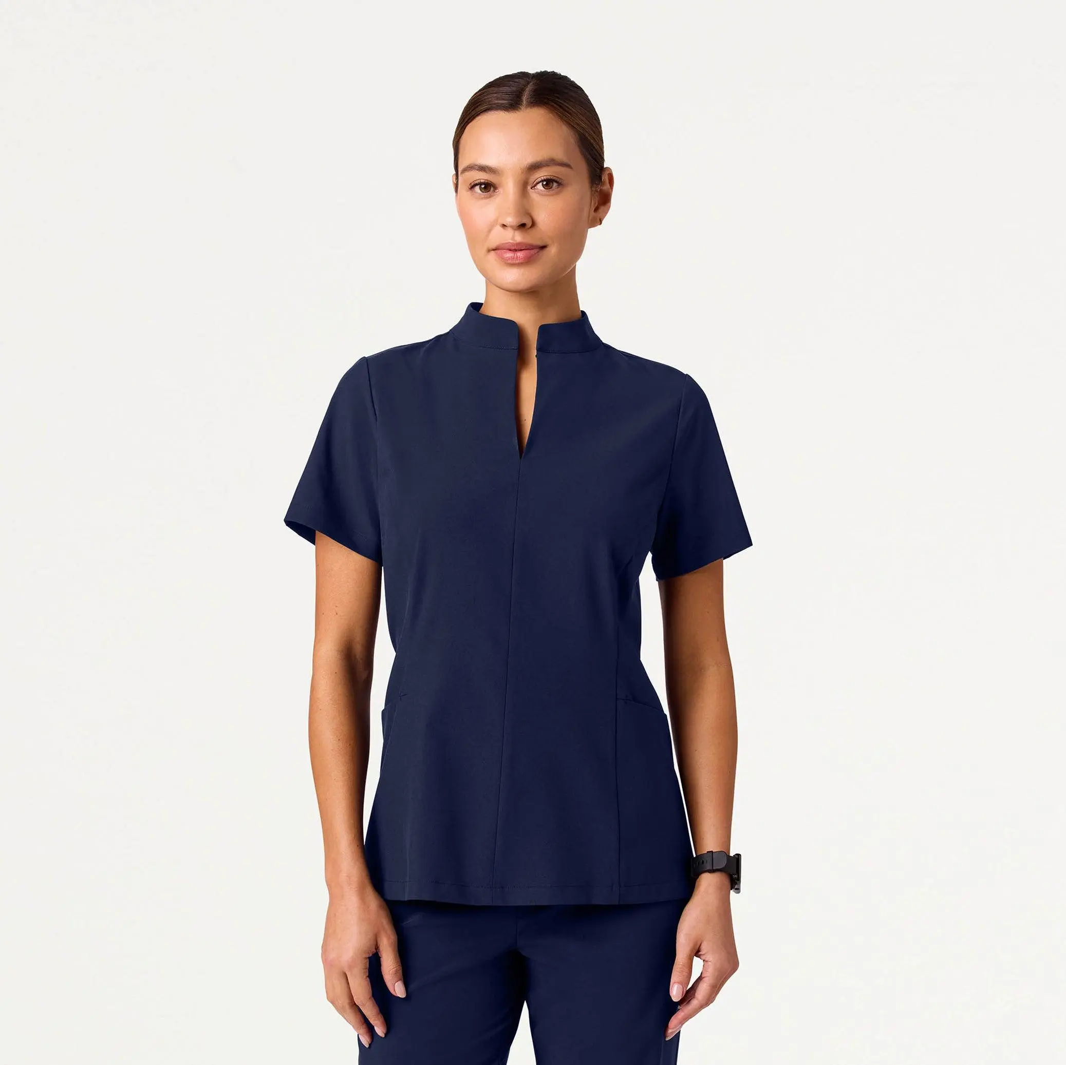 JAANUU Aria Women's Fit & Flare Scrub Top, UltraLITE Stretch Mock Neck Uniform with Water-Repellent & Wrinkle-Resistant Fabric, Uniforms, Workwear, Pockets, Slit, Clothes, Outdoor, Outfits, Women's Clothes, Scrubs