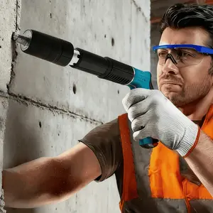 Professional Steel Fastening Tool Set (1 Set) - Heavy-Duty Manual Fastener with Safety Kit & Original Parts, Multi-Surface Use for Home Renovation, Carpentry & Masonry Projects (Nails Not Included), Hand Tools