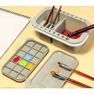 Portable and portable multi-functional three in one pen washing bucket, watercolor watercolor watercolor acrylic oil painting pen cleaning bucket, color mixing box Art Supplies