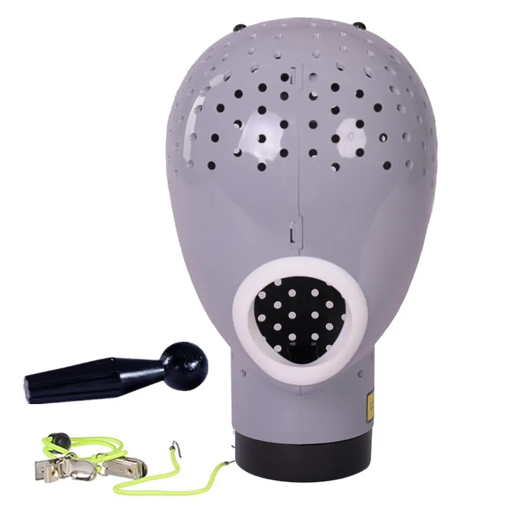 HOMEGOAL Synthetic Wig Stand Holder with Hair Dryer Compatibility, Light Grey Mannequin Head for Lace Scalp Cap Net, Fast Drying from Inside to Outside Easily