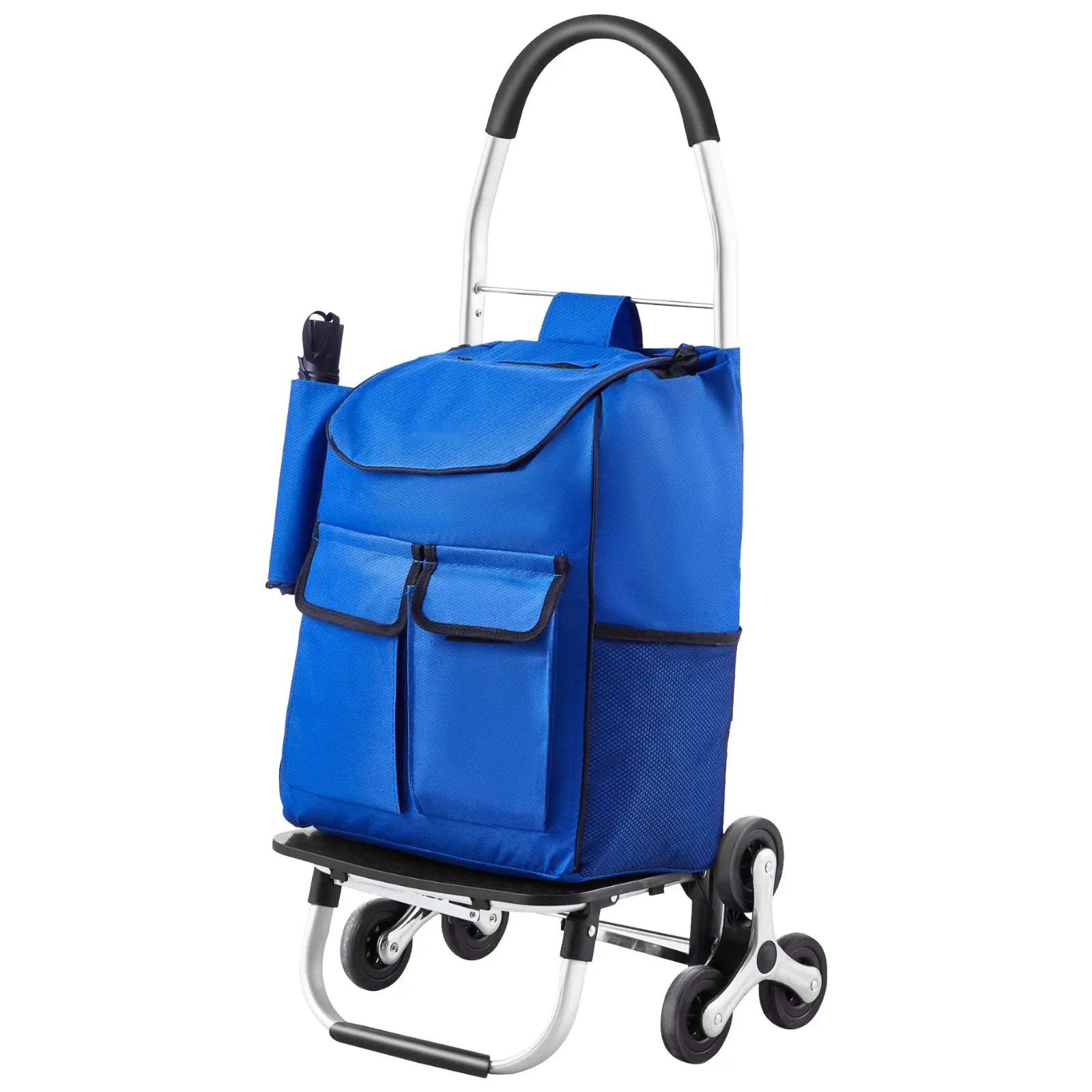 Stair Climbing Foldable Shopping Cart with 36L Capacity, Durable Frame, Six Wide Wheels, Ergonomic Telescoping Handle, Removable Storage Bag, Lightweight Yet Sturdy, Compact Design for Groceries, Laundry, and Moving Upstairs