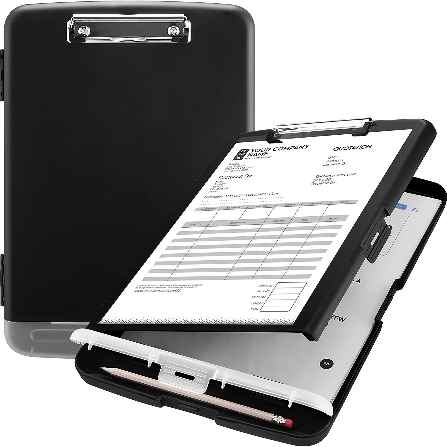 Multifunctional A4 Writing Board with Pen Holder, Waterproof Desktop Organizer, Plastic File Storage Tray, Paper Archival Box, Office Organizer, Office Supplies