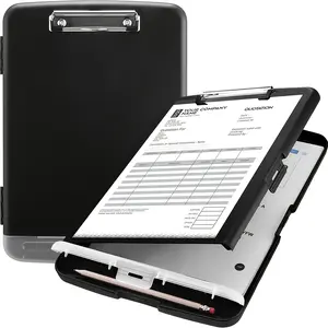 Multifunctional A4 Writing Board with Pen Holder, Waterproof Desktop Organizer, Plastic File Storage Tray, Paper Archival Box