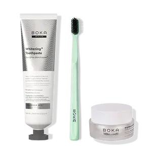 Boka BrightBoost Whitening Kit – Nano Hydroxyapatite Toothpaste, Whitening Powder & Toothbrush