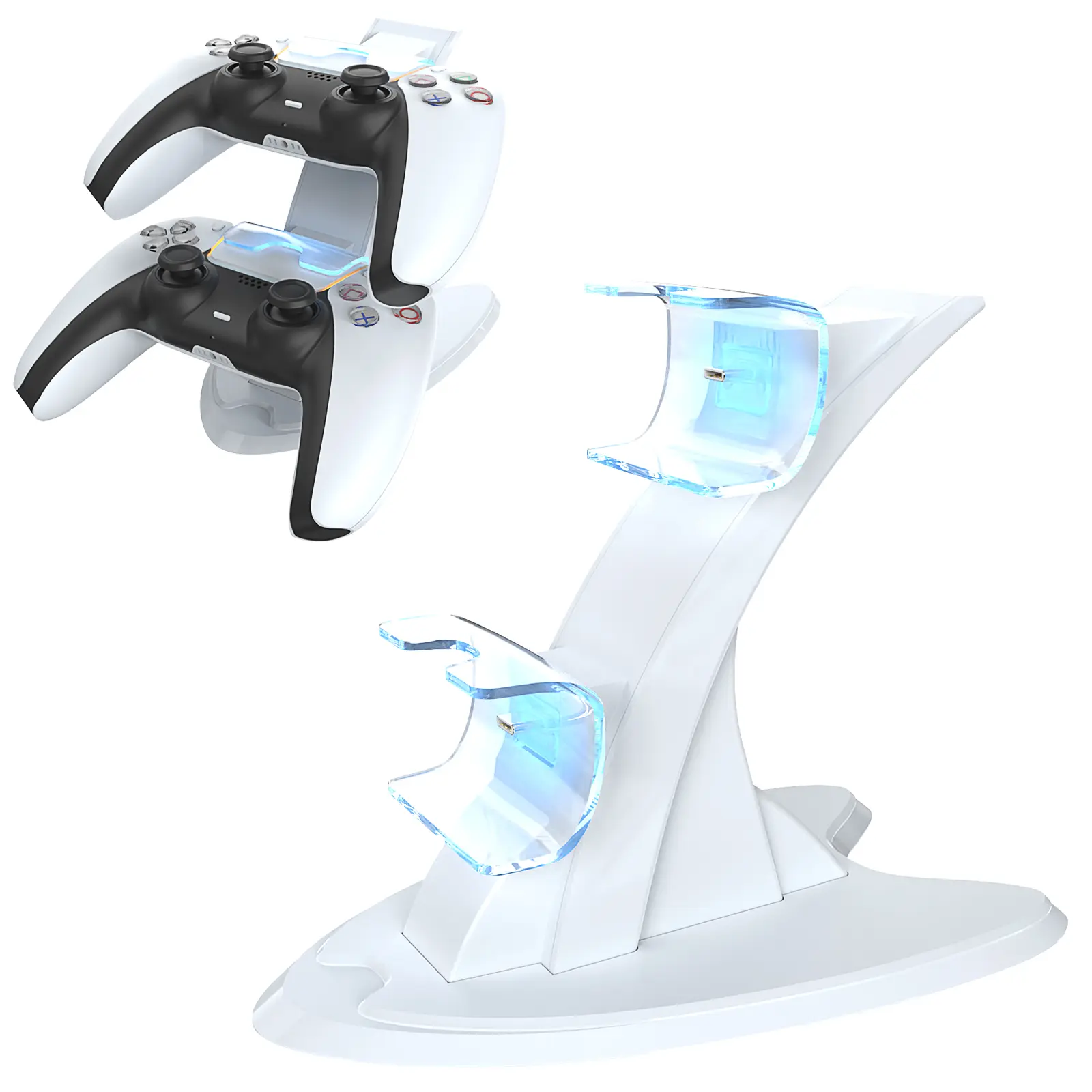 Dual Ps5 Controller Charging Station Base, Controller Accessories, Abs ...