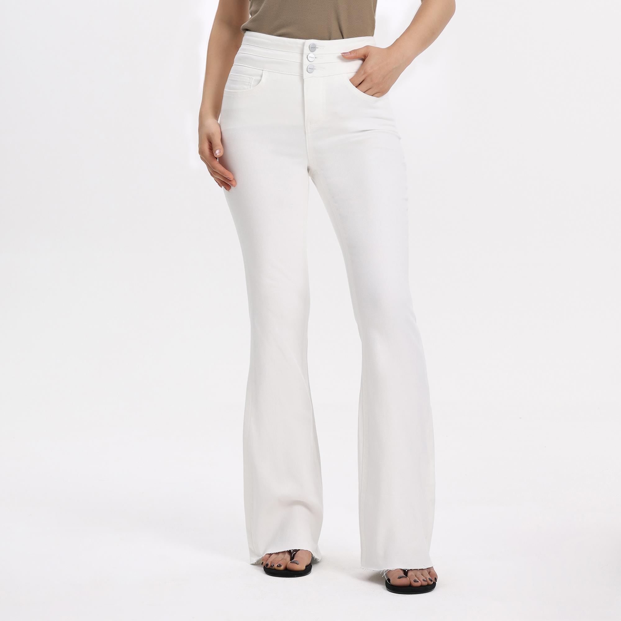 Y2K Vintage High Waisted Flare Jeans - Super Stretch Body Shaping White Bell Bottom Denim Trousers for Women"