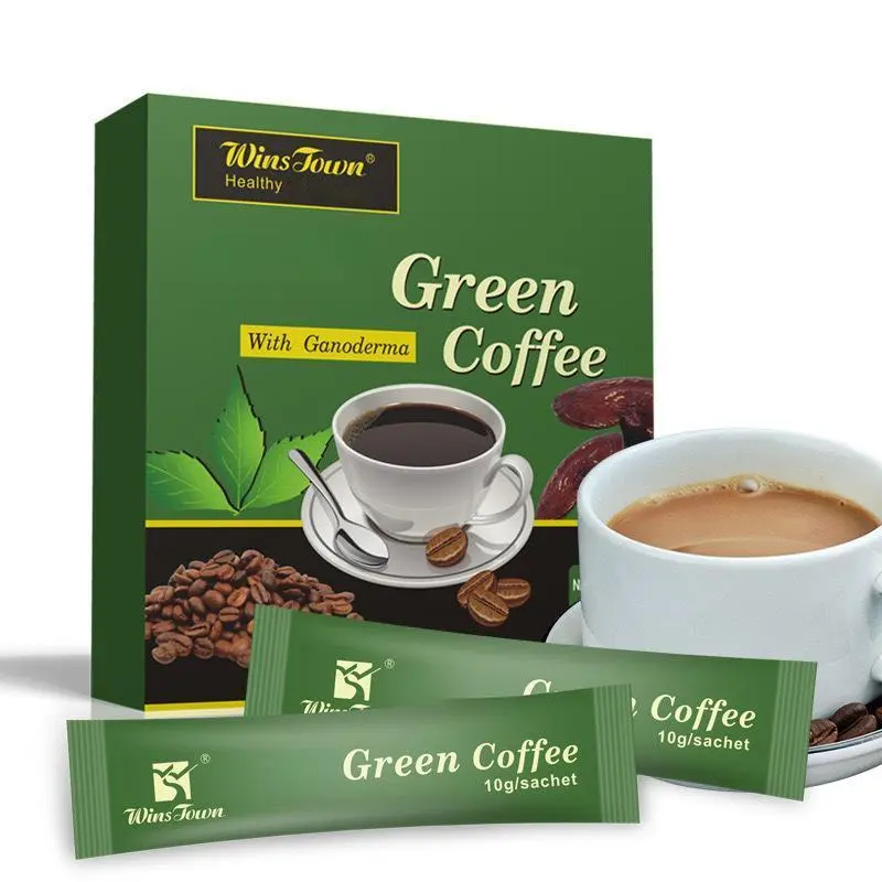 Wins Town Premium Natural Green Coffee Instant Powder - 180g, 18-Sachet Supply, Antioxidant-Rich, Gluten-Free Coffee Beverage for Adults