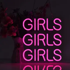 Girls Pattern Dimmable Neon Sign, USB Powered LED Hanging Neon Light Sign, LED Atmosphere Lights, Novelty Lighting for Bedroom, Home & Party Decor, Decorative Neon Sign