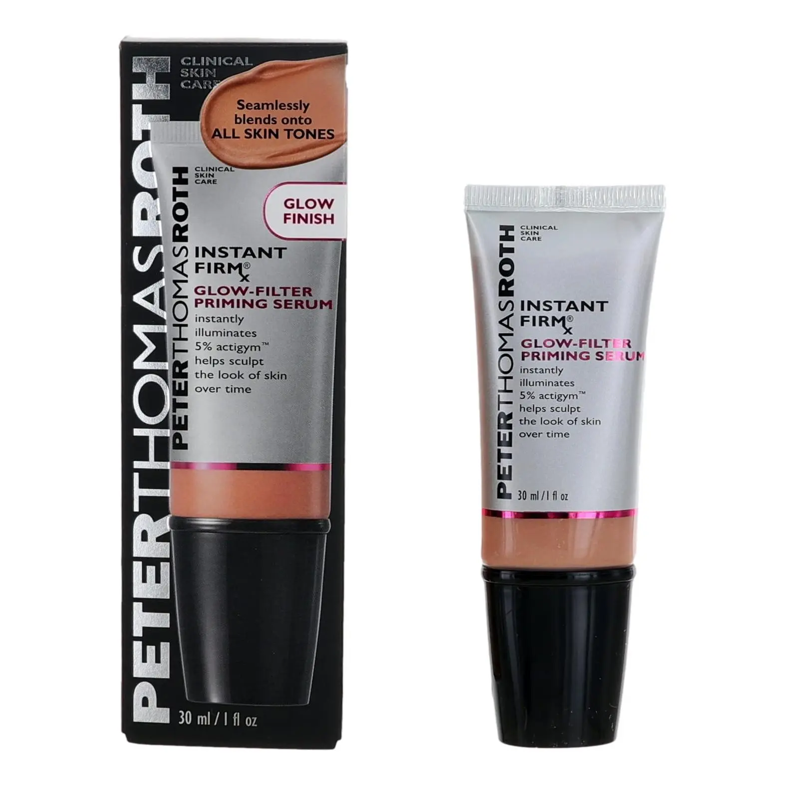 Peter Thomas Roth Instant Firm X Priming Serum - 1oz Glow Filter, Radiant Boost, Fermented Marine-Derived Ingredient, Fast Pore-Blurring, Glow Finish, Daily