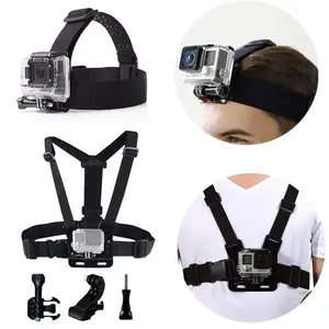 SJCAM 2 in 1 Universal Action Camera Accessories Kit - Head Strap Mount/Chest Harness Compatible with SJCAM SJ4K,SJ20,C100+,C110+,C200,C300,C400/ Gopro Hero 13 12 11 10 9 8 7 6 5/AKASO EK7000/V50/Brave 7/ DJI /Dragon Touch Action Camera