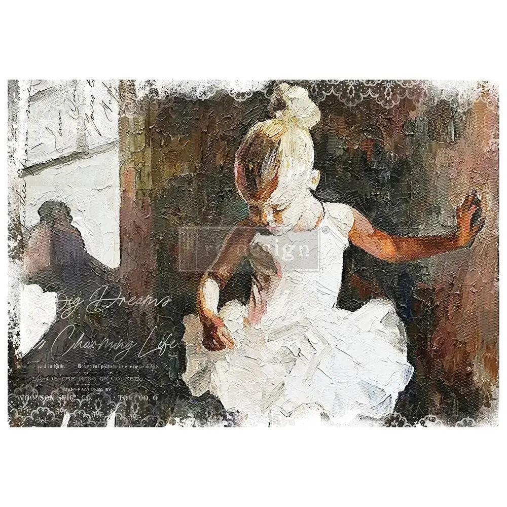 Redesign With Prima A1 Decoupage Rice Craft Paper - Deco Art Dancer Embellishment Sheet, High-Quality Mulberry Tissue Paper, Fade-Proof, 23.4" x 33.1", Suitable for Any Surface, 655350653767