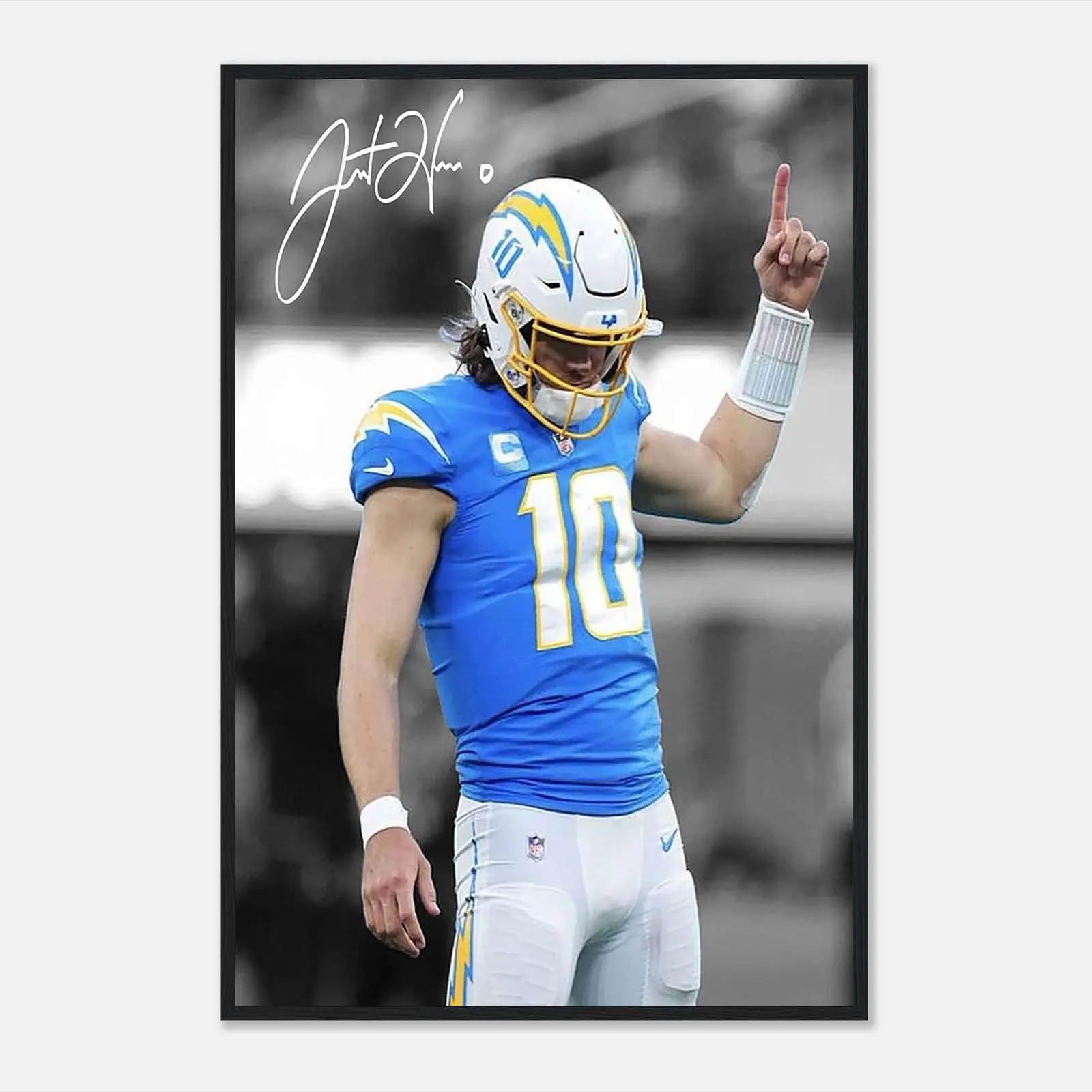 Justin Herbert Poster Print Unframed, Football Poster, Sports Poster, American Football Poster, Full-Size Poster, Ready to Hang