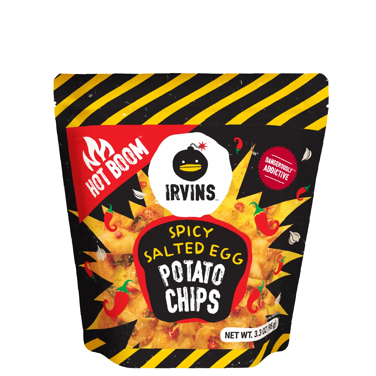 Hot Boom Spicy Salted Egg Potato Chips (3.3 oz)