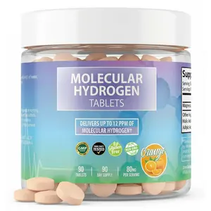 Molecular Hydrogen Water Tablets, H2 Effervescent Tablets for Drinking Water, Magnesium Electrolytes Hydration, Energy Support, Healthy Aging, Orange Flavor, 90 Tablets