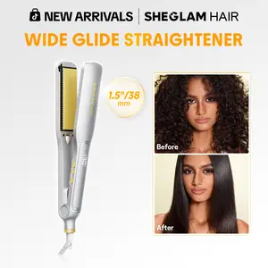 【BOGO SALE】SHEGLAM HAIR Sleek Chic Wide Glide Straightener 1.5 inch/36mm-Effortlessbeauty- Coachella-mothersdaygift