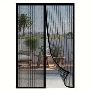 Magnetic Screen Door, Durable Nylon Mesh Curtain, Pet Friendly Mesh Divider Door, Home Decor Supplies for Living Room & Bedroom, Barn Door Design, Louvered Doors, Decorative, Modern, Privacy, Interior, Sliding Barn Door, Mesh Zipper Doors
