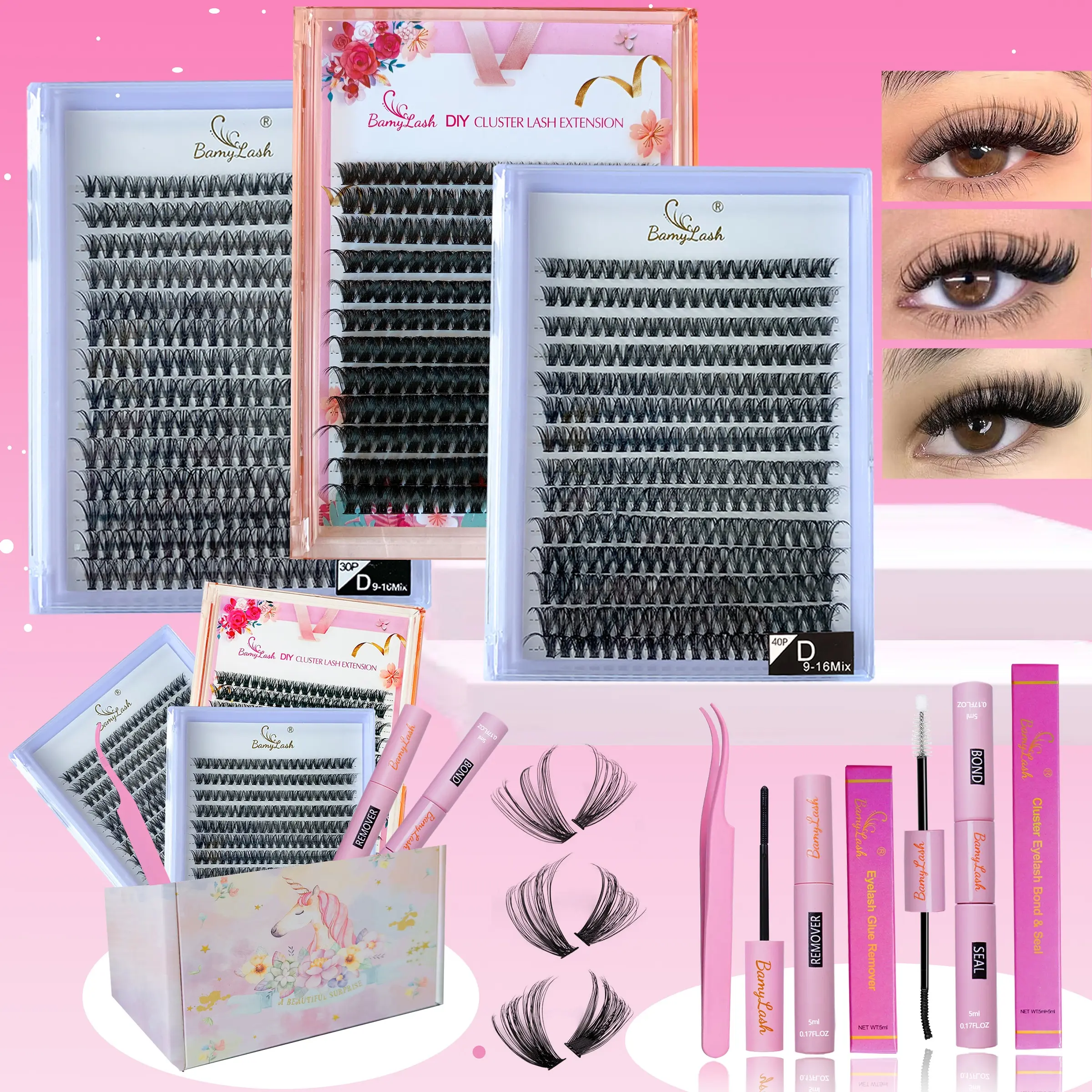 840PCS with 30P 40P 60P Mixed Natural Volume Cluster Eyelash Kit with Bond Seal Remover Applicator lash brushes,DIY Eyelashes Kit,Natural individual cluster lash extension,Diy Cluster Lashes,perfect for home lash diy eyelash extension for everyday use