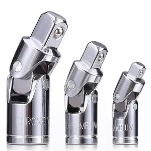 3PCS Universal Joint Socket Set, Chrome Vanadium Steel Swivel Socket Adapter Set, 1/4IN, 3/8IN, 1/2IN Drive Universal Joint Set
