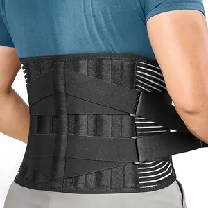 Back Braces for Lower Back Pain Relief with 6 Stays, Breathable Back Support Belt for Men/Women for work , Anti-skid lumbar support belt with 16-hole Mesh for sciatica