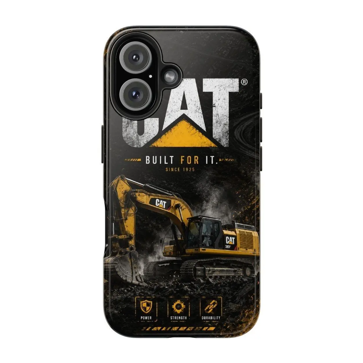 CAT Construction Equipment Phone Case – Caterpillar INC Diesel Power Machinery Cover for iPhone 17 - 11 Pro Max Plus Mini X XR XS 7 8 Plus or SAMSUNG GALAXY S25 - S21 Ultra Plus