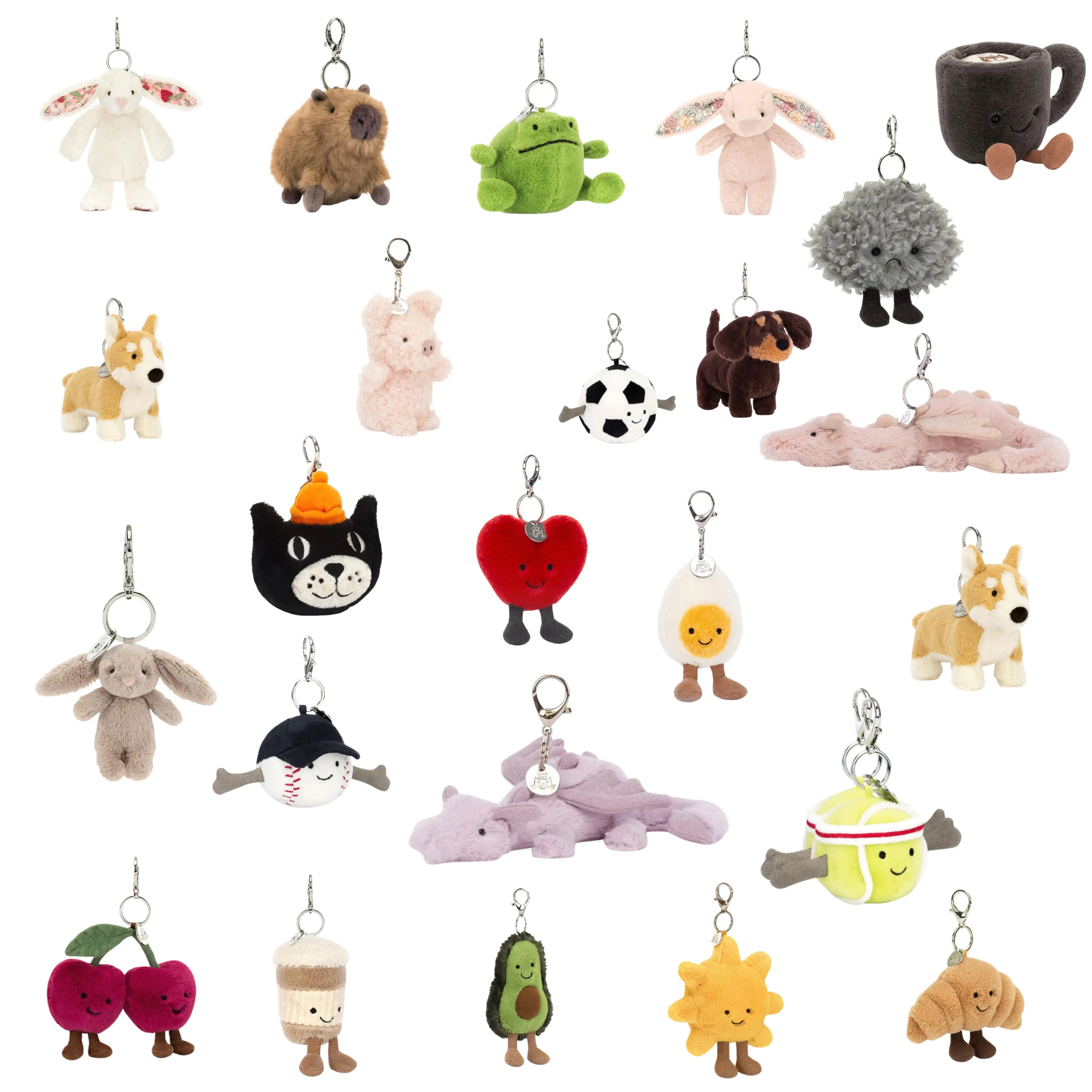 2026 New Jellycat Plush Keychain Collection – Cute Mini Stuffed Animal Keyring, Soft Bag Charm, Birthday Gift for Kids & Collectors