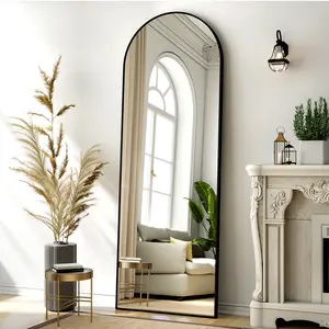 BEAUTYPEAK Arched Full Length Floor Mirror 64"x21.1" Full Body Standing Mirror
