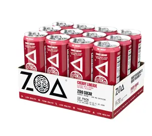 ZOA Zero Sugar Energy Drinks, Cherry Limeade - Sugar Free with Electrolytes, Healthy Vitamin C, Amino Acids, Essential B-Vitamins, and Caffeine from Green Tea - 12 Fl Oz (12-Pack)