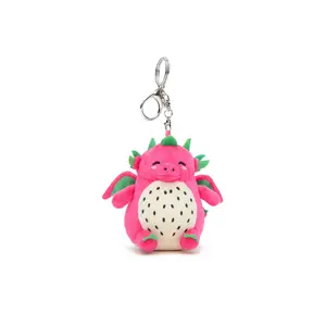 Peeko Bag Charm: Plush Chunky but cute Dragonfruit Dragon Clip for Bags, Keys and Emotional Support Water Bottles