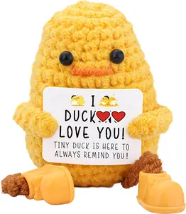 I Love You Gifts for Her Him Boyfriend Girlfriend Wife Husband Couple, Birthday Anniversary Valentines, Handmade Crochet Knitted Cute Duck