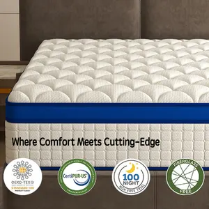 memory foam mattress 12 14Inch Pocket Spring HybridFoam Mattress, SmartS Coil, Pillow TopDesign And Motion lsolation, Plush MattressUltra Plush Noah Pocket Spring Mattress, queen size mattress mattresses colchones para cama mattress queen size