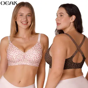 OEAK Women Comfortable Push Up Bras Wireless Seamless Full Coverage Jelly Bra Buttery Soft Everyday Tshirt Bra Convertible Bra