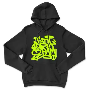 Bold Graffiti InstaScram Hoodie - Neon Green Ultra-Soft Fleece, Statement Design, Ideal for Womenswear and Sweatshirts - Tops Pullover Long Sleeve Casual