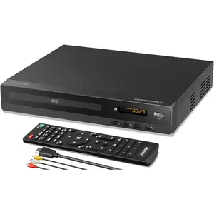 FlexaPlay Region-Free HDMI DVD Player for TV – 1080p Upscaling, USB Port, DVD/CD/MP3 Multi-Format Playback – Ultra-Compact Mini Design, Includes HDMI/RCA Cables, Remote Control Slim