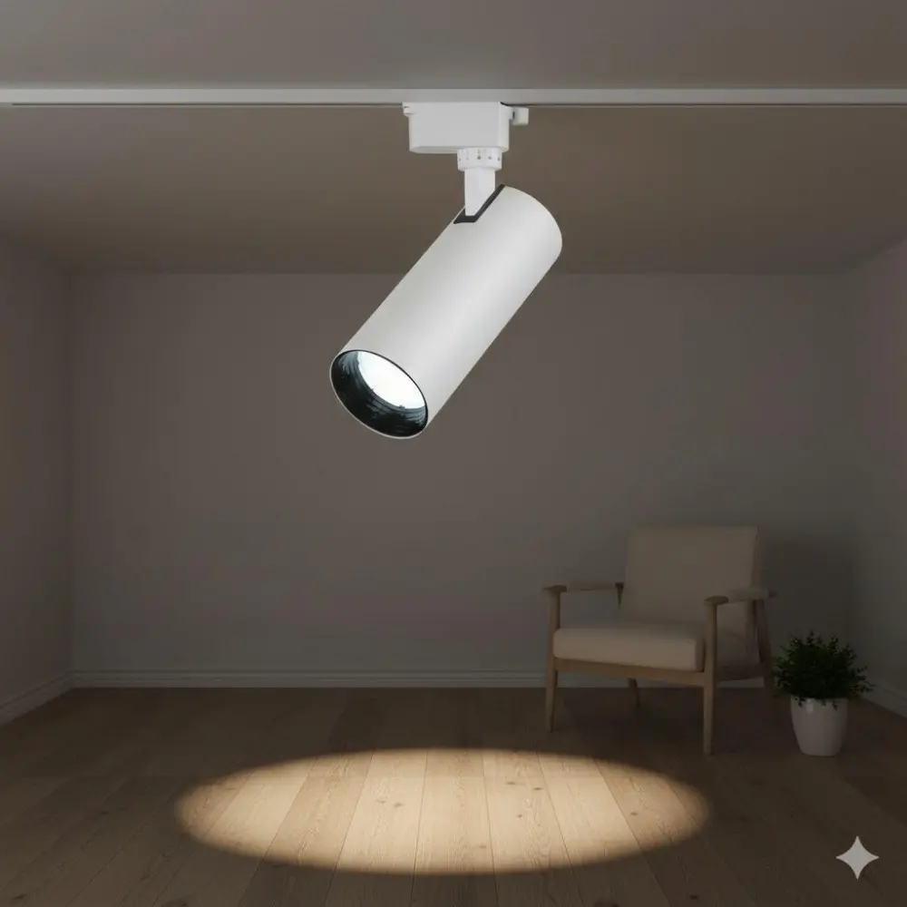 Adjustable Focus Track Lighting System: 360-Degree Rotation & Dimmable Design for Home, Office, and Commercial Spaces. Versatile Indoor Spotlight with Angle Adjustable Feature. Adjustable Lights Dimming Lighting
