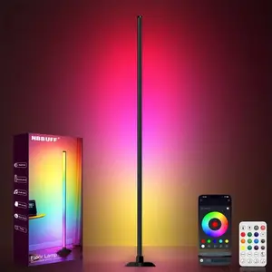 LED Corner Lamp Rgbic, 1000 Lumens Smart Modern Floor Lamp, Atmosphere Lighting, Music Sync & 16m DIY Colors, Color-Changing for Bedroom Living Room Decorative Lighting, Music Sync Lights